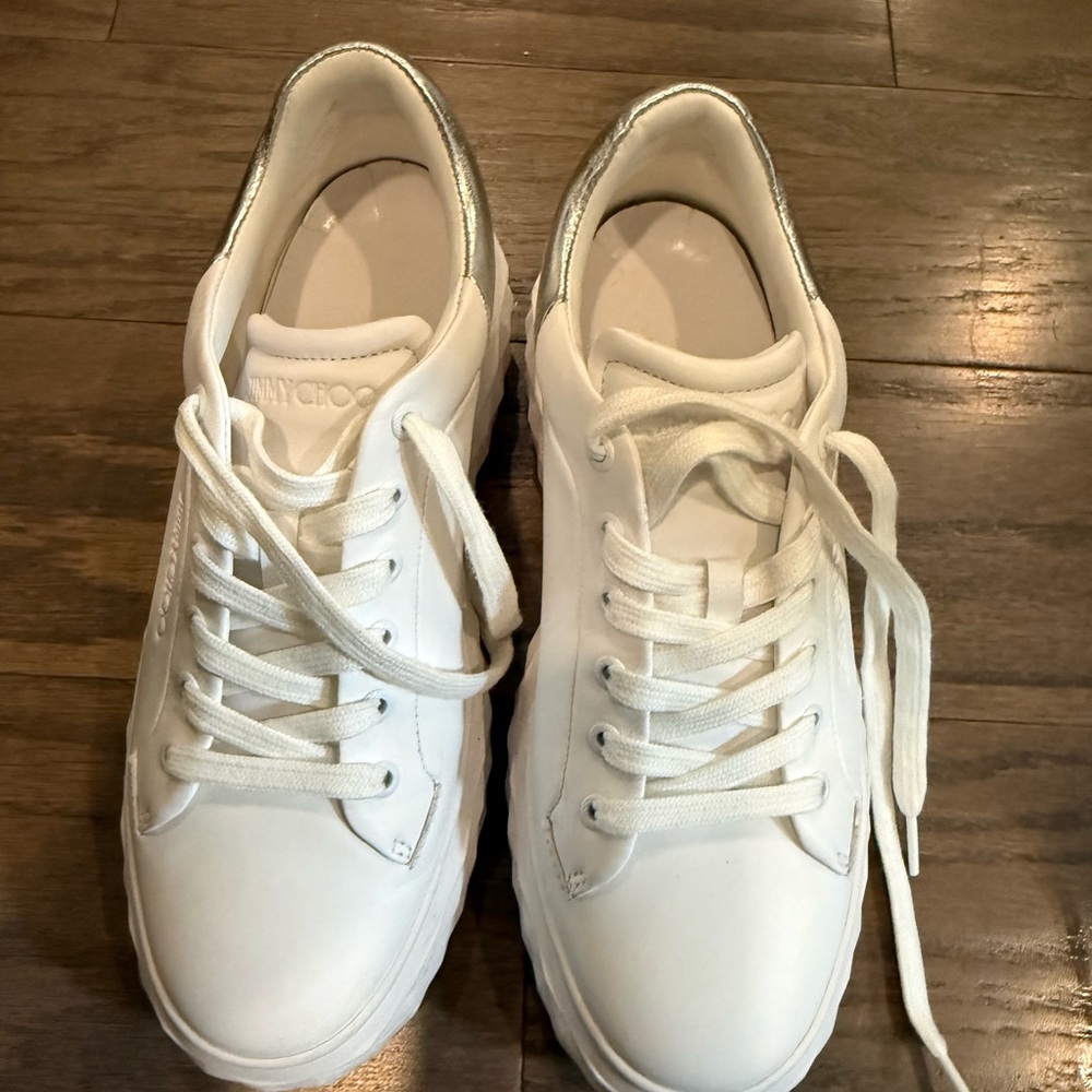 JIMMY CHOO Sneakers with Silver Accents